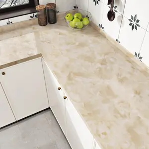 Marble Effect Self-Adhesive Vinyl Wallpaper, Washable & Waterproof, Ideal for Kitchen & Bathroom Use, Durable Sticky Back Plastic, Marble Pattern Wallpaper