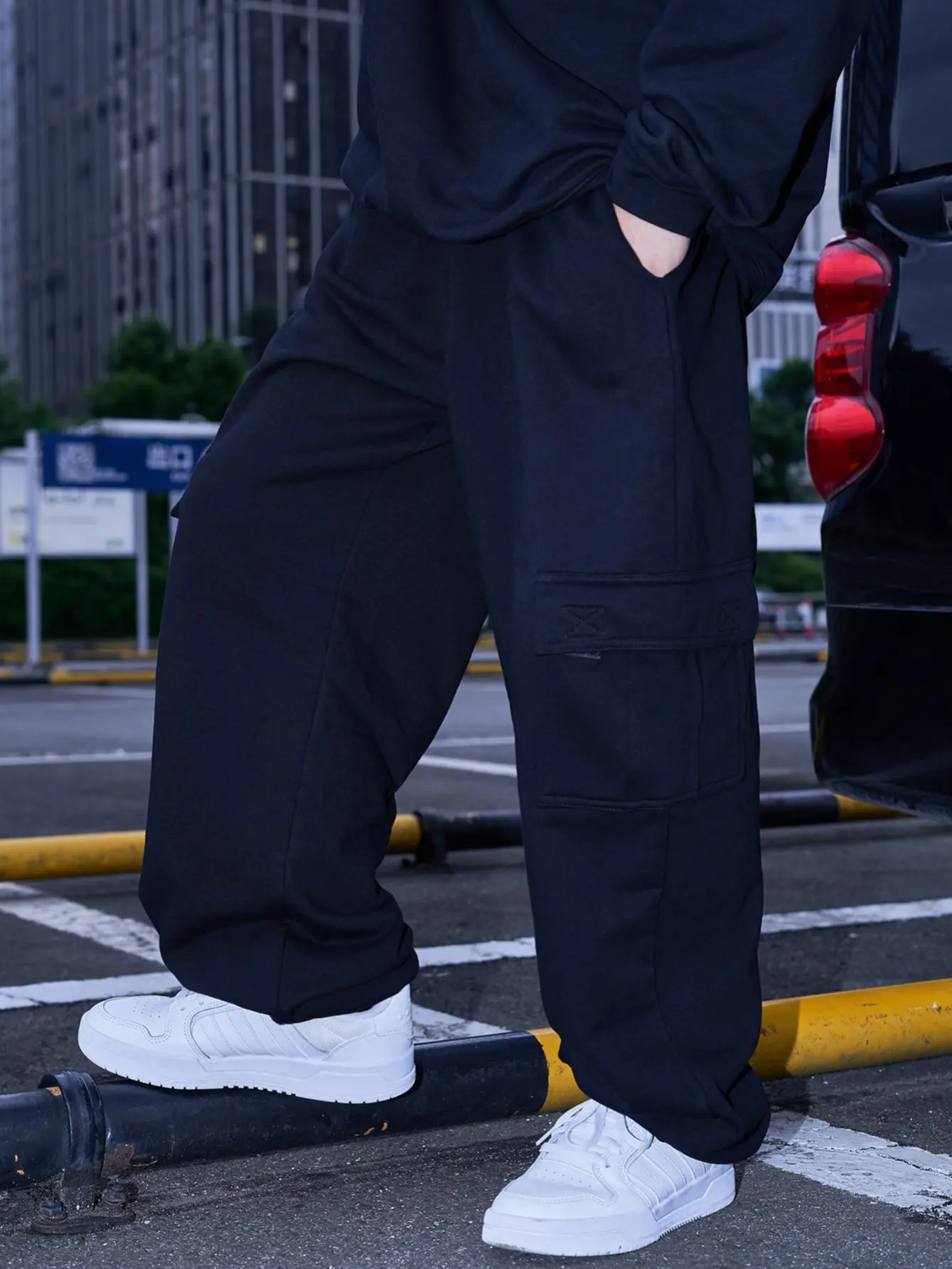 Heather Grey Cargo Sweatpants | Oversized Streetwear Wide-Leg Bottoms