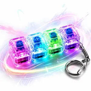 4-in-1 Transparent Keyboard Stress Relief Button Keychain, Fashion Accessory for Stress Relief