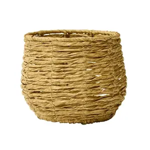 Faux Seagrass 5" Vase - Versatile Decorative Container for Home or Garden Use