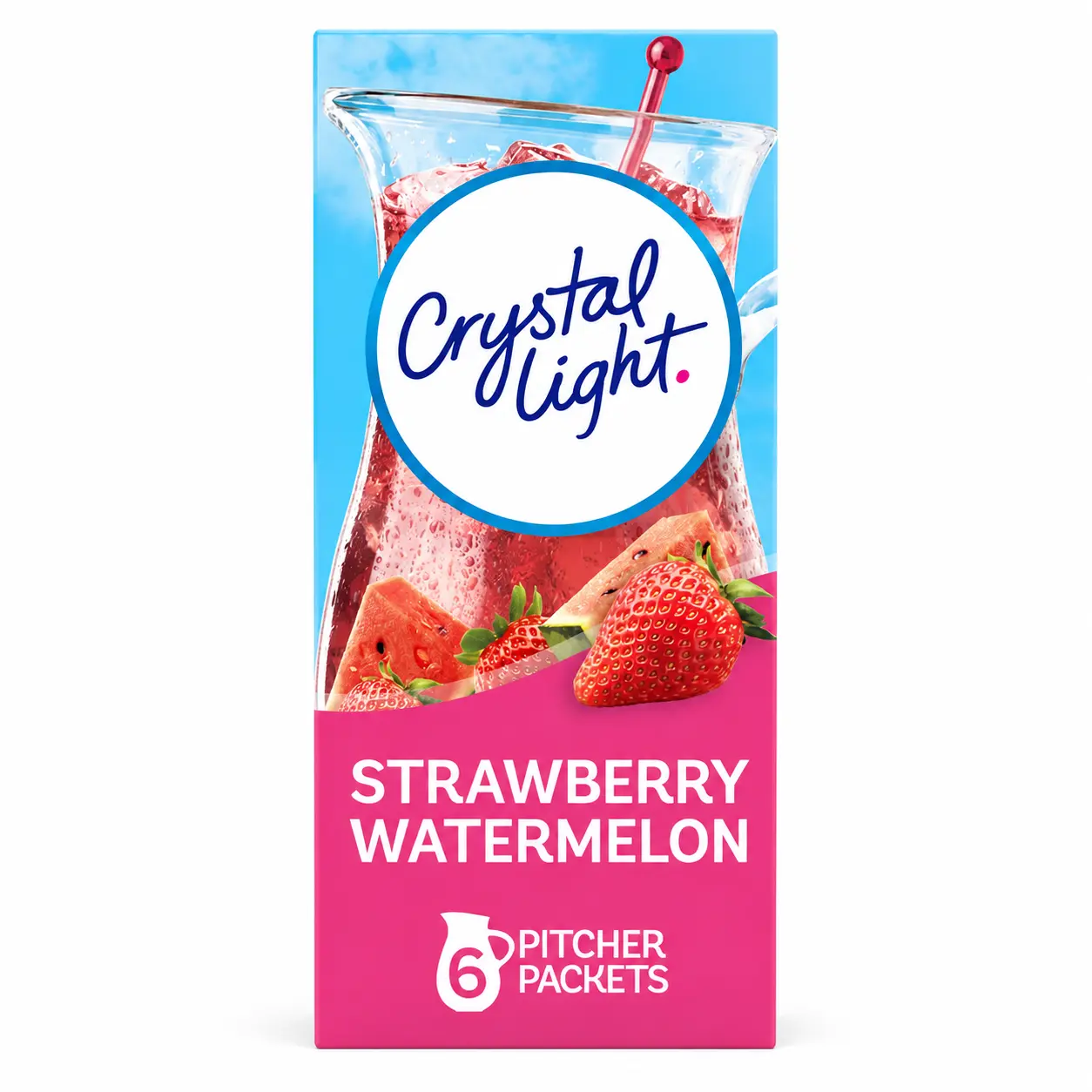 Crystal Light Strawberry Watermelon Low Calories Powdered Drink Mix Pitcher 6 Count