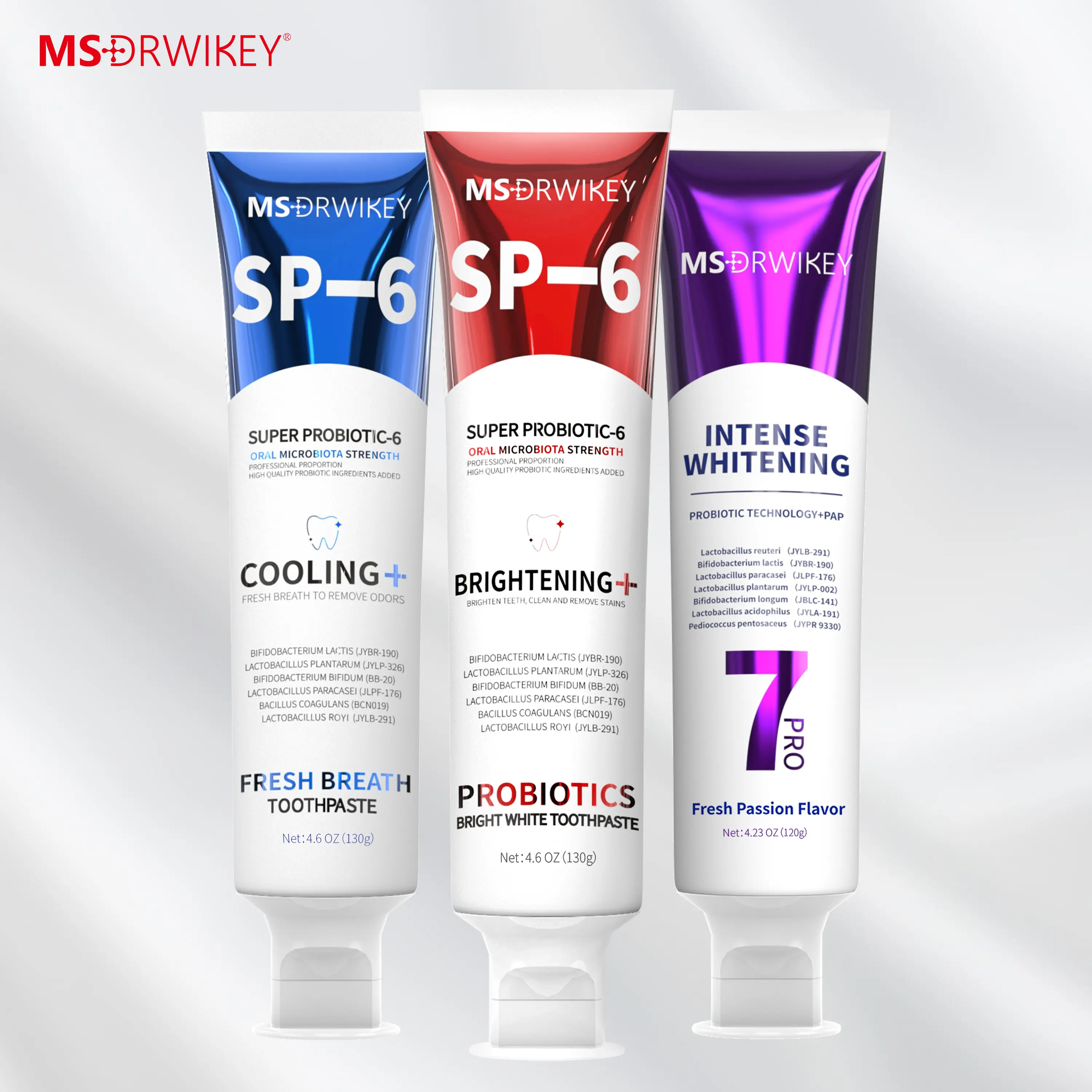 MSDRWIKEY Gift 3-Pack Toothpaste Combo: Fresh, Fluoride-Free with Fresh Mint
