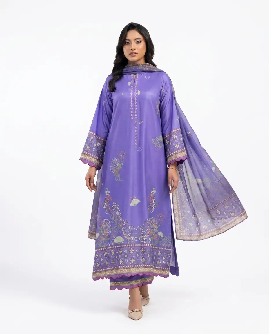 Ak by Amna Khan - Glaze Three Piece Raw Silk