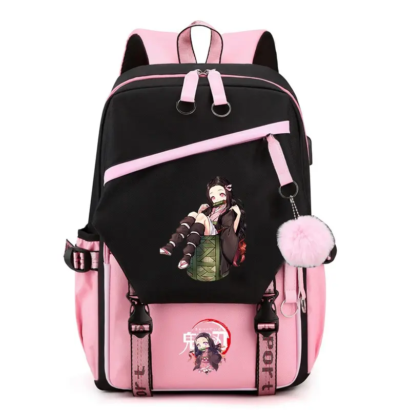 Demon Slayer: Kimetsu no Yaiba – Nezuko Kamado Stylish Anime-Themed School Backpack