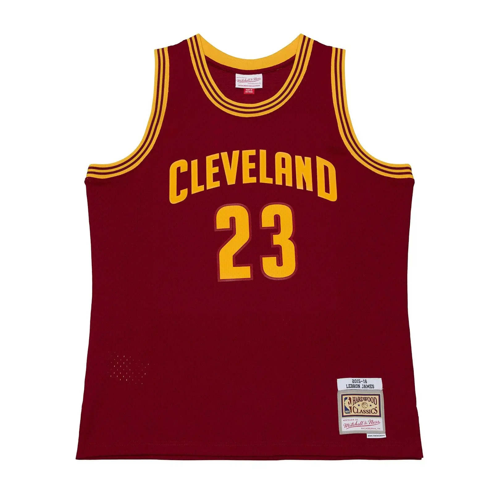 LeBron James Cleveland Cavaliers 2015-16 Wine Swingman Jersey NBA Throwback Basketball Hardwood Classics Fan Gear Mitchell & Ness