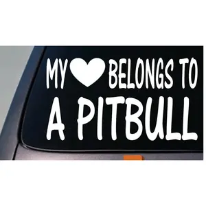 My heart belongs to a Pit Bull Pitbull sticker decal *D936*