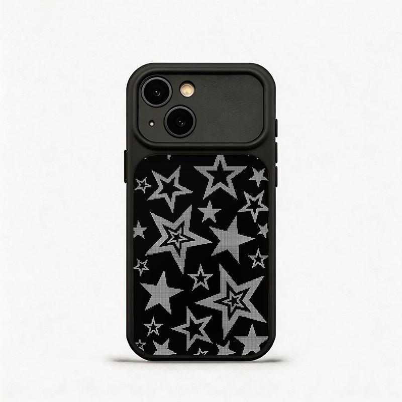 Glass Shockproof Electroplated Silver/Black Black and Grey Stars iPhone 17ProMax Cover Precise Hole Alignment For Lens Frame 15ProMax Anti-yellow | 14ProMax Anti-fall | 13ProMax Ultra-thin Design 16ProMax AirPhoneCase