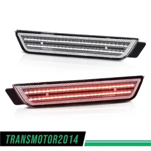 2Pc Rear LED Bumper Side Marker Light Lamp Fit For Chevy Camaro 10-15 Red/White