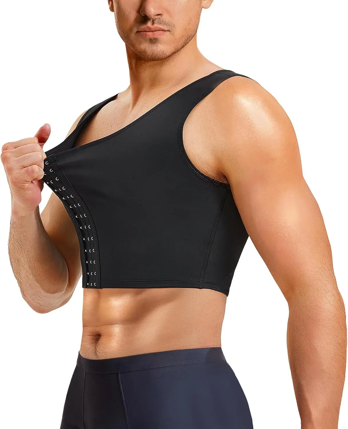 Mens Compression Corset Vest Hide Gynecomastia Chest Binder Tank Top Faja para Hombre(Gift)