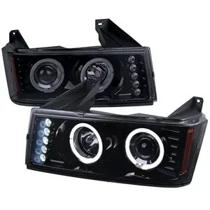 2004-2012 GMC Canyon/ Chevrolet Colorado Dual Halo Projector Headlights (Glossy Black Housing/Smoked Lens)