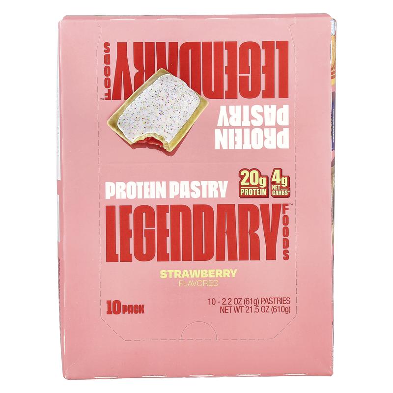 Legendary Foods Protein Pastry, Strawberry, 10 Pack, 2.2 oz (61 g) Each