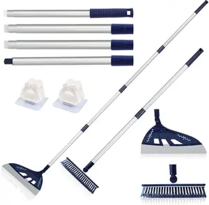 Magic Broom Sweeper, Multifunction Silicone Broom, Household Squeegee Broom for Floor Cleaning, Bathroom, pet Hair, Blue Dog Broom Brush Set Blue