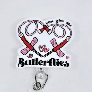 You Give Me Butterflies for Phlebotomists and Nursing Acrylic Retractable Badge ID Reel Belt or Alligator Clip identification supply hospital worker retractable clip nurse
