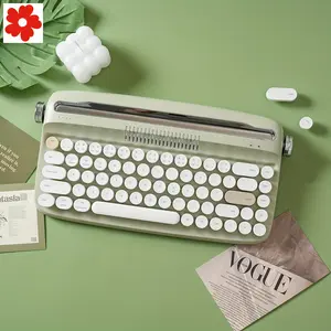 New B307 Matcha Green Upgraded Wireless Typewriter Keyboard & Mouse