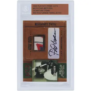 Rod Carew Minnesota Twins Autographed 2004 Playoff Prime Cuts 3 Color Game Used Relic #MLB-50 #9/50 Card - Fanatics Authentic Certified