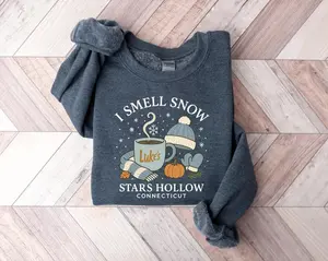 I Smell Snow T-Shirt, Gilmore Girls Christmas Sweatshirt, Christmas Gift, Christmas Show T-Shirt, Cozy Winter Womens Christmas Sweatshirt