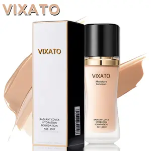 VIXATO All-Day Flawless Look 24H Oil Control Hydration Foundation Keeps Skin Shine-Free Fresh Morning Night 45ml