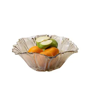 Glass Fruit Plate Sunflower Home Living Room Simple Fruit Plate Personalized Snack Display Dried Fruit Plate Fruit Bowl