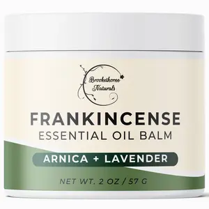 Frankincense Essential Oil Balm for Skin Hydration & Daily Massage | Fast-Absorbing Moisturizing Body Balm with Arnica, Lavender, Castor Oil & Vitamin E | 2 oz