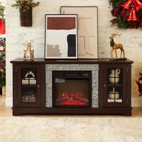 Cherry + MDF + glass + 18' fireplace