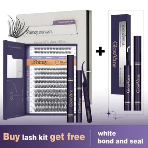 【 Live Only】GlowVane TrueCurve Lash Clusters Kit, 0.03mm Soft Fluffy Long-Lasting Waterproof 8-18mm DIY Eyelash Set for Beginners Natural Daily Volume Style