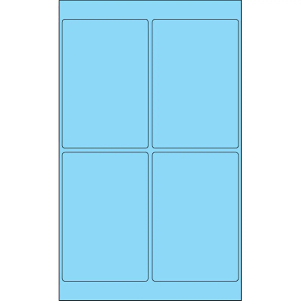 Tape Logic LL186BE Self-Adhesive Plastic Label Stickers - 4 x 6 in (6" h), Pack of 400 Fluorescent Pastel Blue Rectangular Laser Labels, Office Stationery for Laser Printers, Sticks to Smooth Surfaces