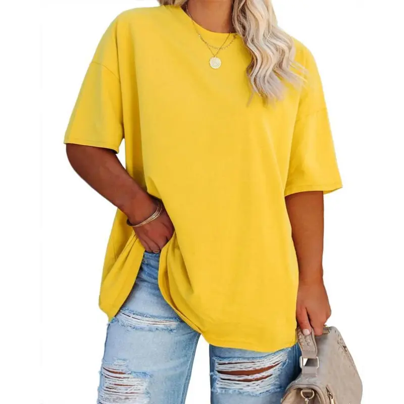 【1XL-5XL】Plus Size Curve imily bela curve Women's Plus Size T Shirts Oversized Tees Summer Half Sleeve Crew Neck Tunic Tops