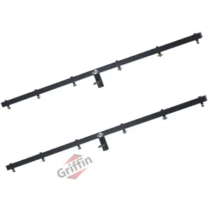 T-Bar Support for DJ Light Tripod Stands (2 Pack) | GRIFFIN Cross Bar Mount for Stage Lighting Truss System with 12 Hanging Bolts | 5FT Horizontal Trussing Kit for Can Lights & Music Equipment Package