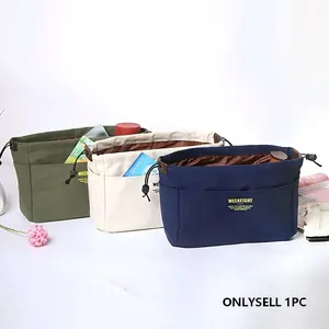 Canvas Storage Bag, 1 Count Lightweight Portable Travel Storage Bag with Drawstring, Large Capacity Inner Pocket Organizer for Indoor & Outdoor