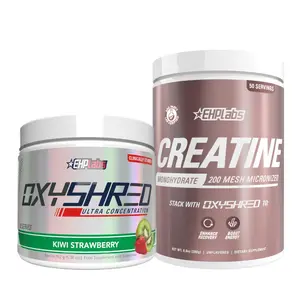 EHPlabs OxyShred + CREA-8 Creatine Stack | Kiwi Strawberry | Pre Workout & Strength Support | Energy & Recovery
