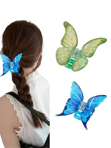 2-piece set of hair grips with large butterfly design, elegant and sweet style for autumn and winter, perfect for updos and hair accessories, suitable for ladies and girls, Butterfly Clips