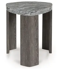 Surmour - Triangle End Table - Gray / Brown