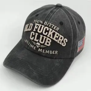 OLD FUCKERS Club Vintage Embroidered Baseball Cap with 3D Letter Embroidery, Dad Hat, Sun Hat