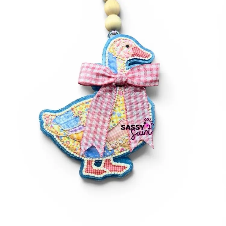 Sassy Saint Handcrafted Premium Patchwork Country Goose Freshie Air Freshener - Made to Order, Unique Designs, 4-8 Weeks Long-Lasting, Fresh Linen/Citrus Grove Scents, Aromatherapy, Odour Control, All Seasons for Car/Home Small Spaces