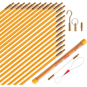 22FT Fiberglass Electrical Wire Running Kit Wire Fishing Tools Fish Tape Wire Puller Through Wall Cable Snake Fish Rods Kit with Different Attachments