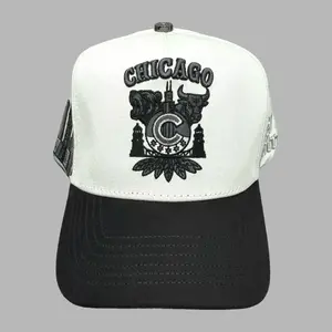 Chicago Hat - White & Black Snapback Cap