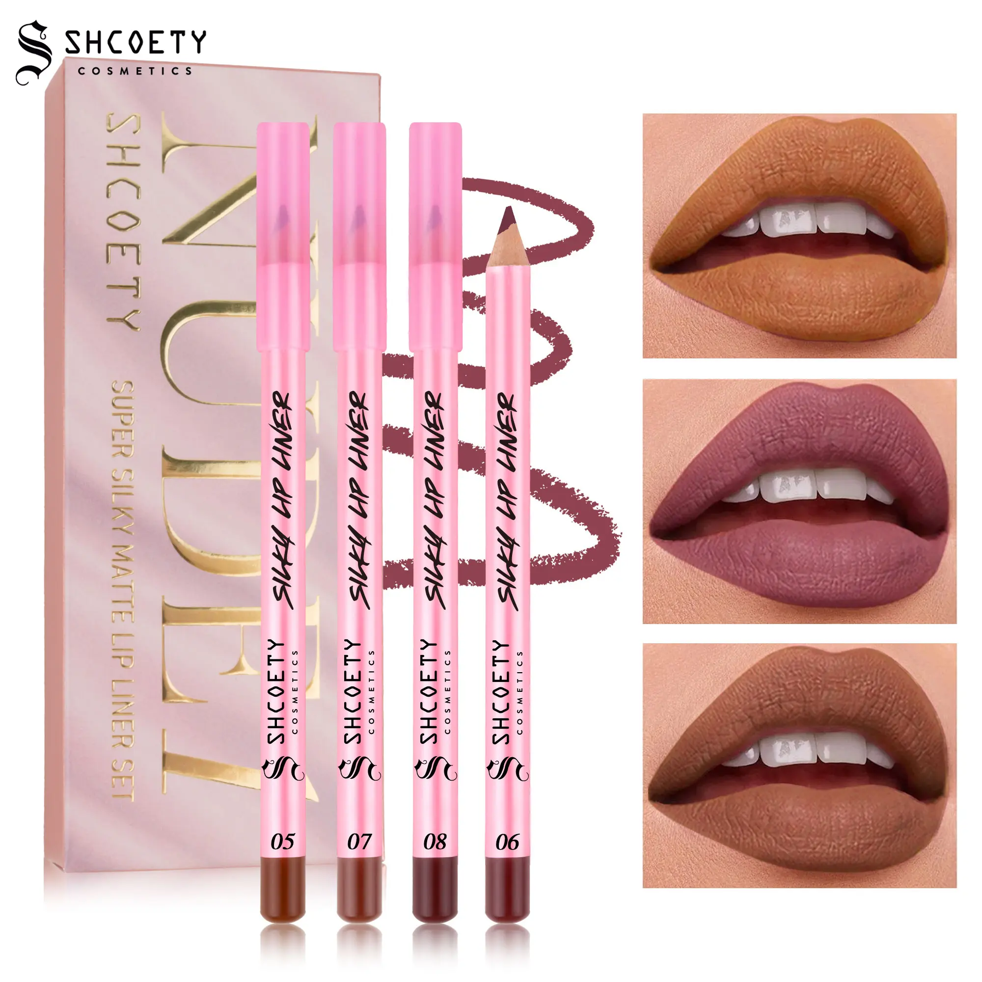 SHCOETY 12PCS Vibrant Lip Liner Set - Waterproof, Sweat-Resistant, Long-Wear & Natural - Highly Pigmented Crayons for All-Day Glam - Perfect Smudge-Proof Valentines Day Gift