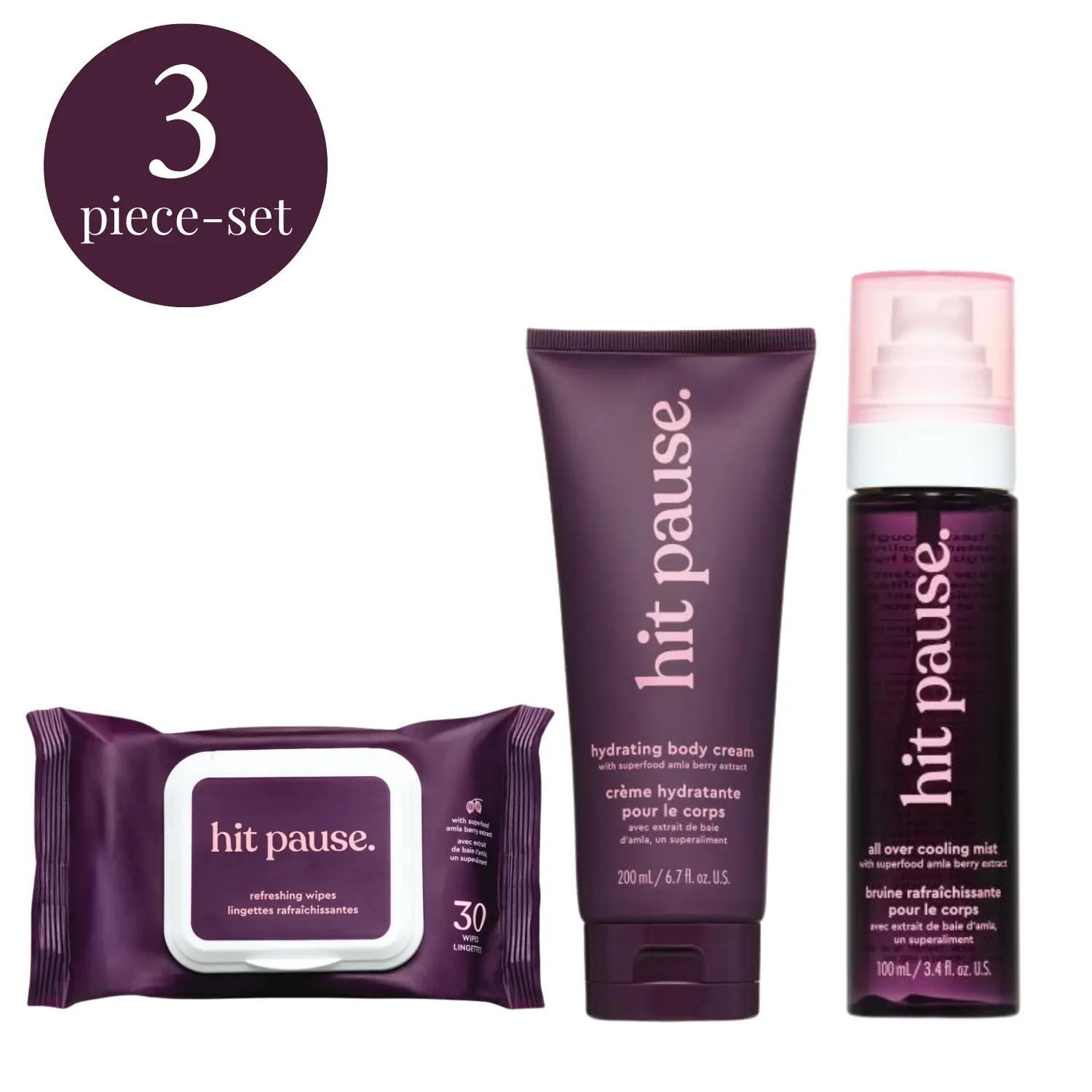 Hit Pause Peri & Menopause Cooling Relief Trio – Body Cream, Cooling Mist & All Over Refreshing Wipes for Hot Flashes Hit Pause Peri & Menopause Cooling Relief Trio – Body Cream, Cooling Mist & All Over Refreshing Wipes for Hot Flashes