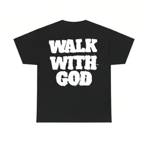 Trendy Casual Cotton Christian Walk With God T Shirt for Men and Women Streetwear Short Sleeve Tops