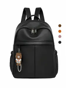 Women's Soft Leather Backpack, Fashionable Commuter Bag, Multifunction Backpack, Multi Compartment Backpack, Large Capacity Multi-Layer Storage, Zipper Front Pocket, Nylon Strap, Urban Style, Casual Travel Backpack