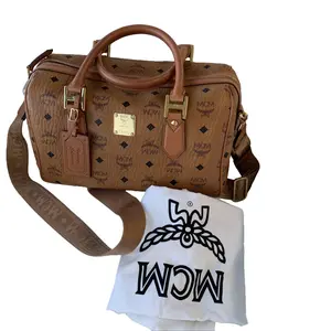 Pre-owned MCM Classic Visetos Top Handle Bag, Monogram Print, Detachable Strap, Luxury Travel Tote/THWJ03817515