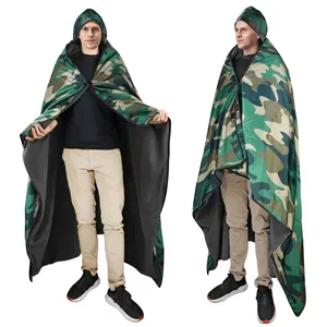 Catalonia Waterproof Blanket for Outdoor, Hooded Blanket Poncho, Windproof, Warm for Stadium,Sporting Events, Camping