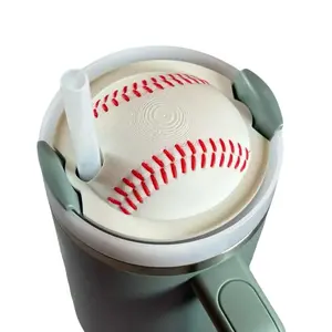 3D Printed Baseball Topper for Stanley Style 40oz or 30oz Tumbler - Charming and delightful Drinkware Decor Cup Lids