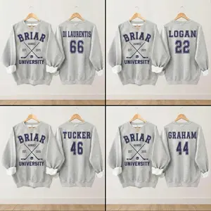 Gildan Unisex Briar Hockey Crewneck Sweatshirt, Off-Campus, Hockey Romance, Graham, Dean, Tucker, Logan, Campus Hockey, Briar U Hoodie, University Hockey, Full Size Options