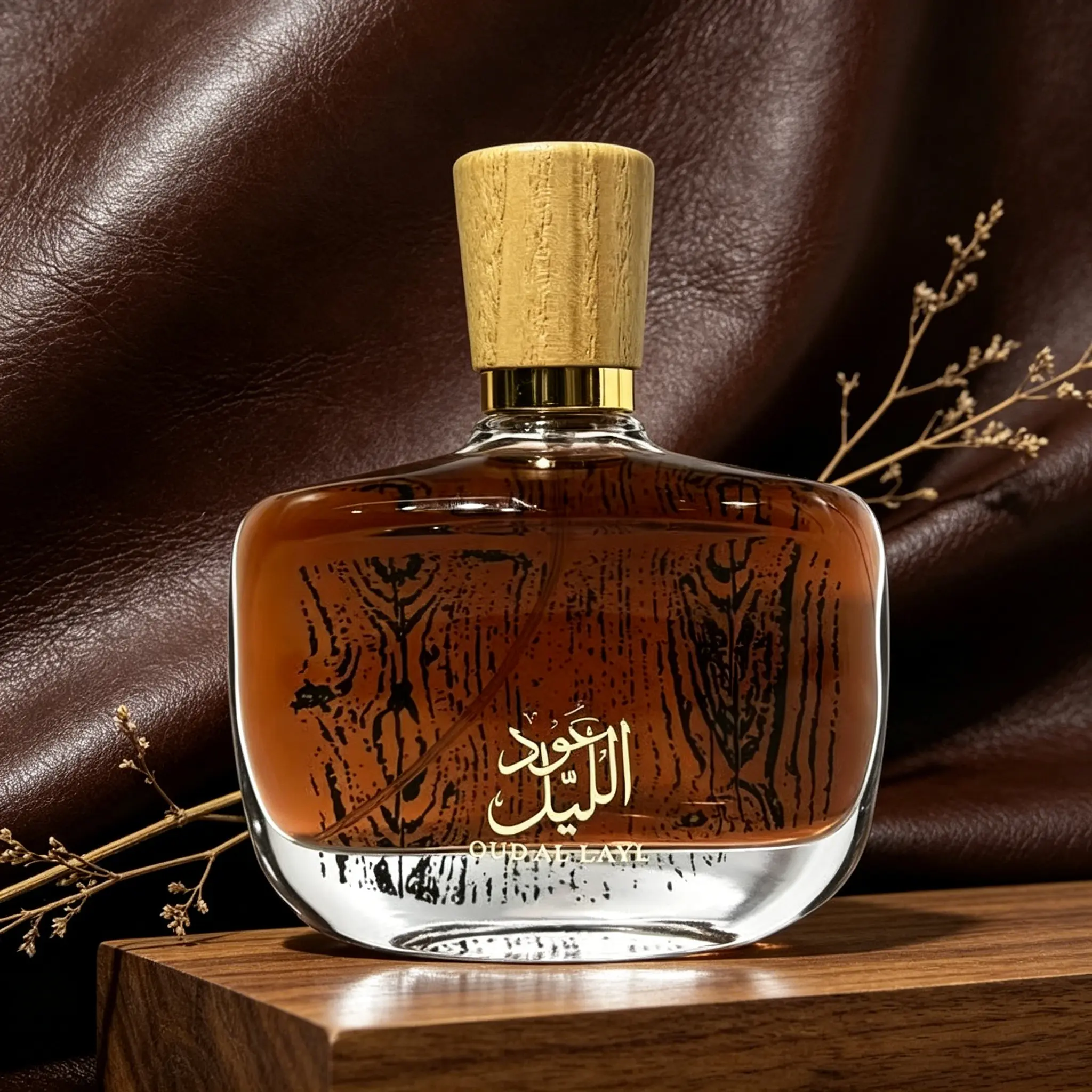 QURAT LAYL Wood Grain Unisex Men's Fragrance - Single Item, Luxe Amber Bottle with Wooden Cap, Longlasting Warm Woody Oriental Scent, Luxury Men's Fragrance for Adults, Longlasting Men's Fragrance
