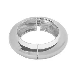 Thick Polished Hinged Bangle Bracelet