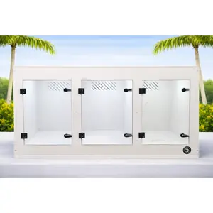 48''x24''x24''- 3 Compartment Premium PVC Reptile Enclosure | Reptile Cage w/ PolyCarbonate Panels