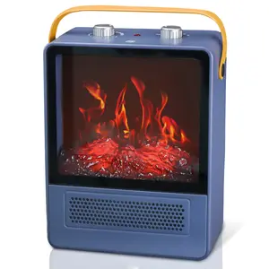 Portable Electric Fireplace, Space Heater 1500W with Realistic 3D Flame Effect & Tip-Over/Overheat Protection Quiet Safe for Indoor Use Office Bedroom House