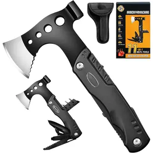 Multi Tool Camping Axe Hatchet 11-in-1 Multitool Camping Gear  Tool with Axe  Hammer  Bottle Can Opener Screwdrivers Nylon Sheath Gifts for Men  Camping Hiking