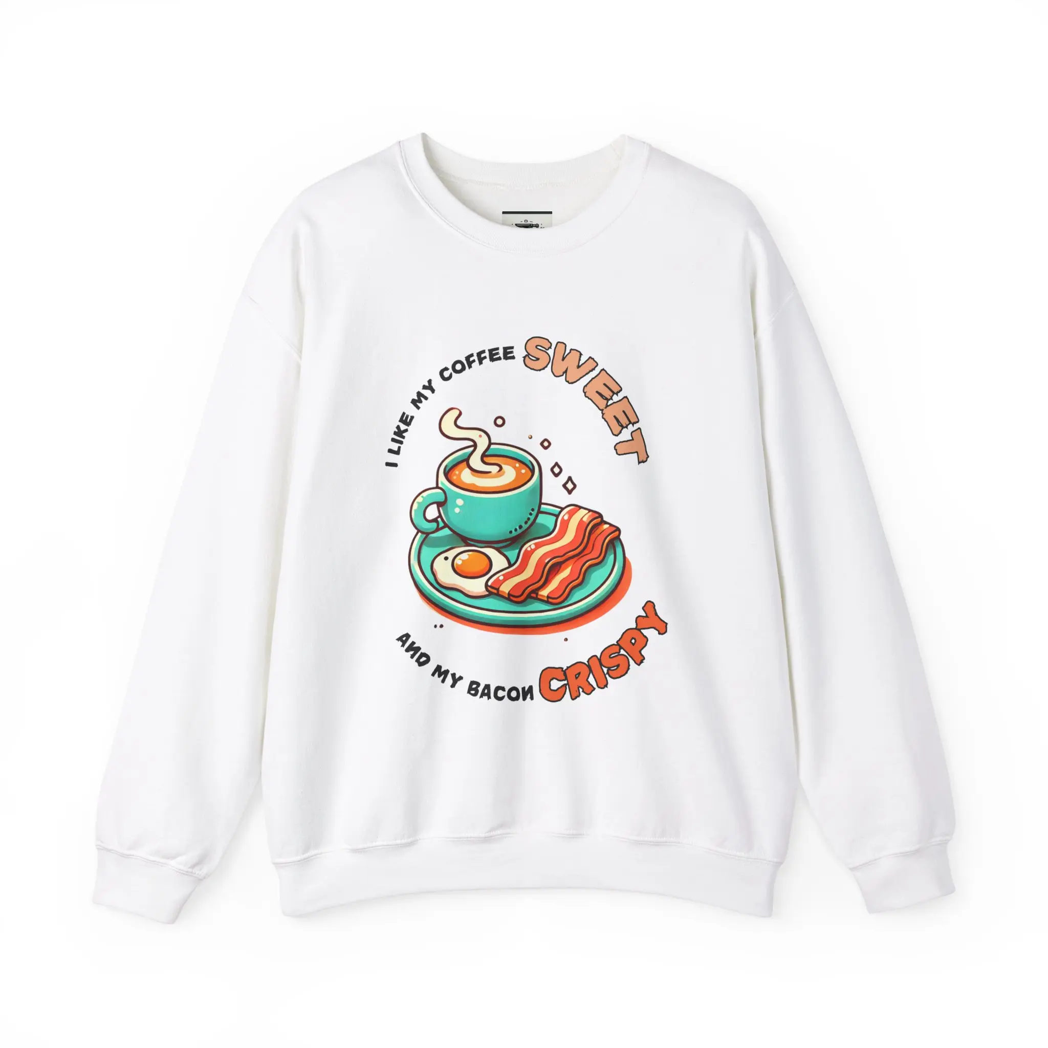 Coffee and Bacon Lover Hoodie, Sweet Coffee Crispy Bacon Sweatshirt, Foodie Gift Idea, Funny Unisex Pullover, Brunch Vibes Jumper Menswear Tops